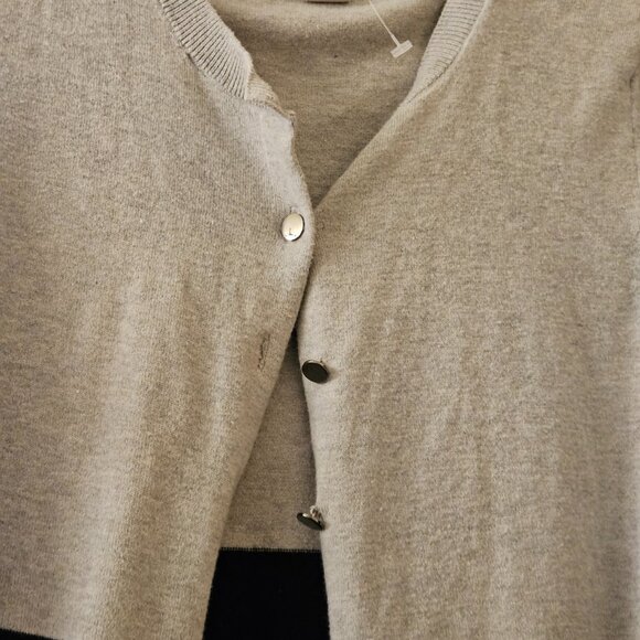 Banana Republic Fall Button black silk cotton Grey Fall cardigan Colorblock  S - Picture 5 of 10